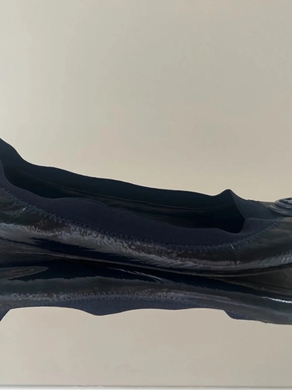 Tory Burch Caroline Ballet Flats Shoes Womens Size 8.5 Black Patent Leather